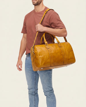 Beltrami Saffron - Leather Weekender Bag