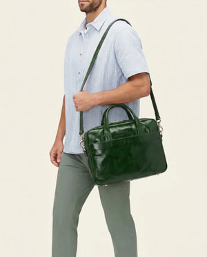 London Forest - 14" Leather Briefcase
