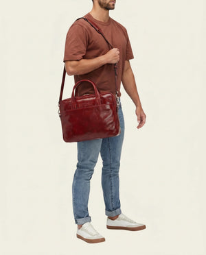 London Rosso - 14" Leather Briefcase