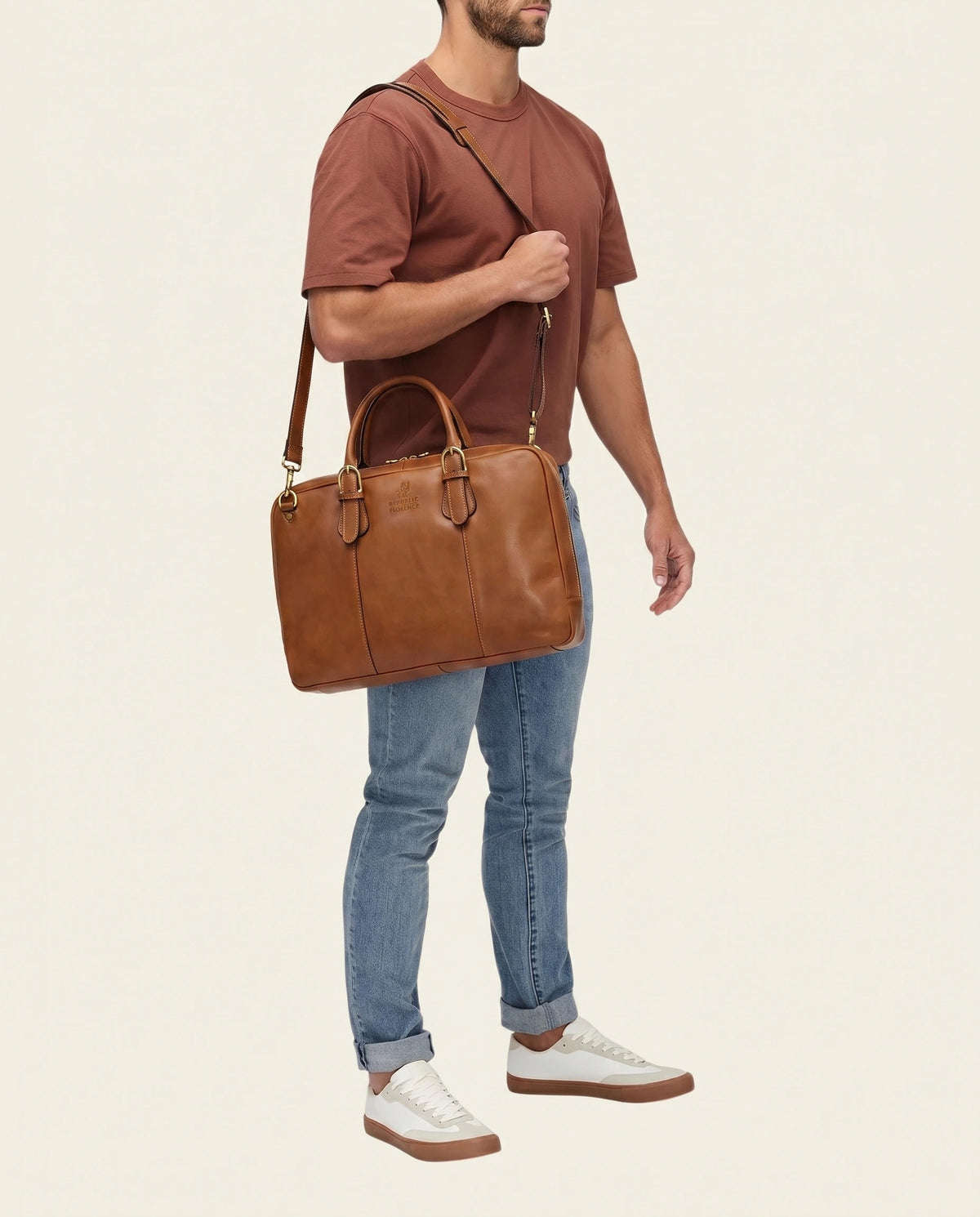 Madrid Burned - 16" Leather Briefcase