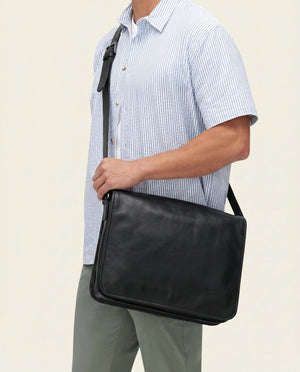 Nero Ink - 15" Leather Messenger Bag