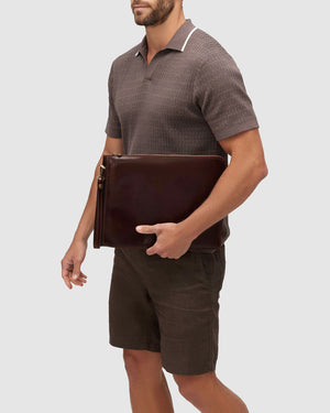 Charta Brown - Leather Document Holder 13" laptop - Republic of Florence