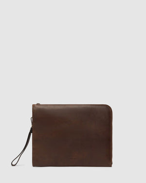 Charta Matt Chocolate - Leather Document Holder 13" laptop - Republic of Florence
