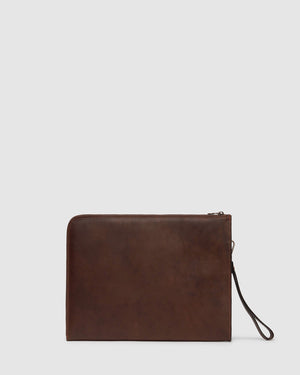 Charta Matt Chocolate - Leather Document Holder 13" laptop - Republic of Florence