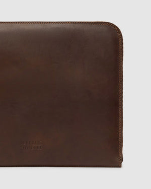 Charta Matt Chocolate - Leather Document Holder 13" laptop - Republic of Florence