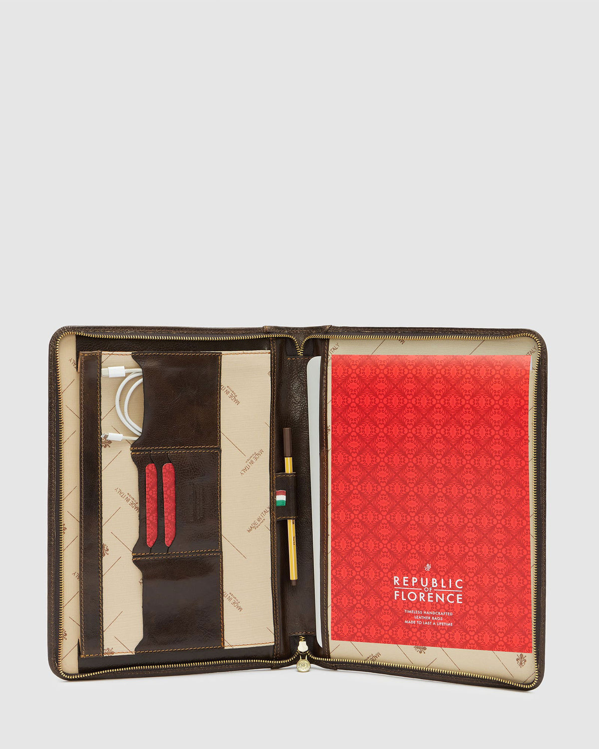 Folio Chocolate - Leather A4 Compendium - Republic of Florence