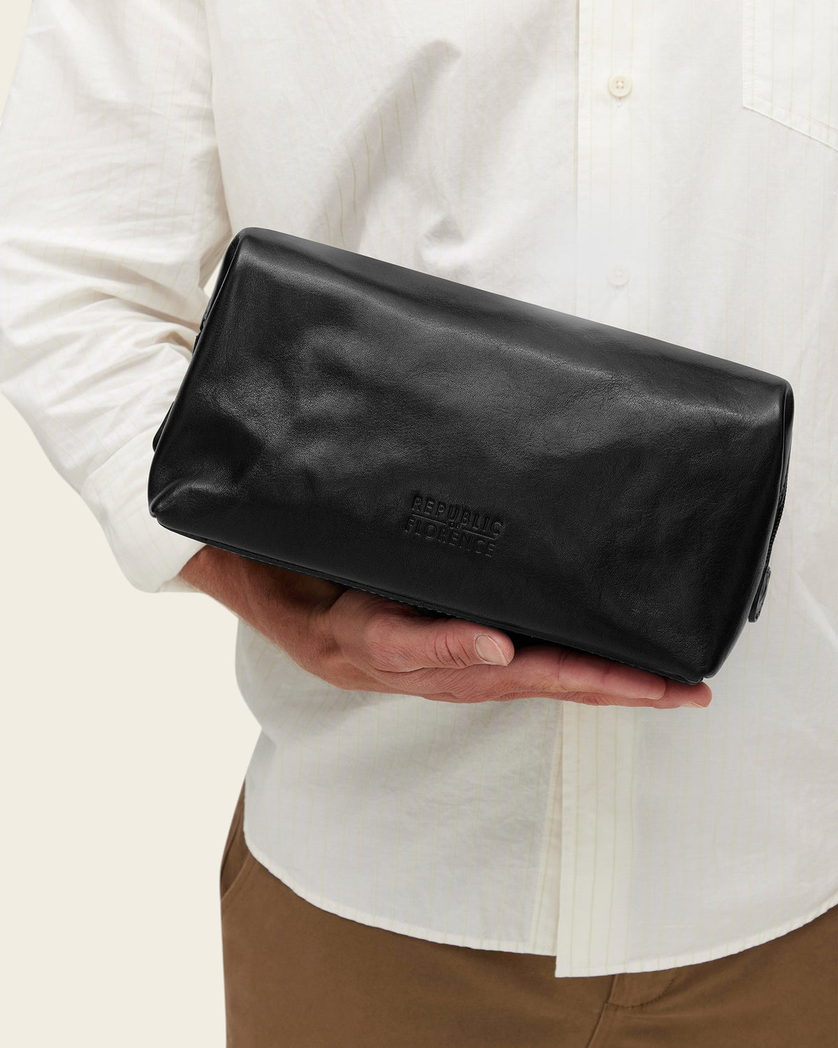 Grand Dopp Kit Jet - Leather Toiletry Bag