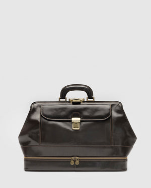 Hippocrates Matt Chocolate - Leather Doctor Bag - Republic of Florence