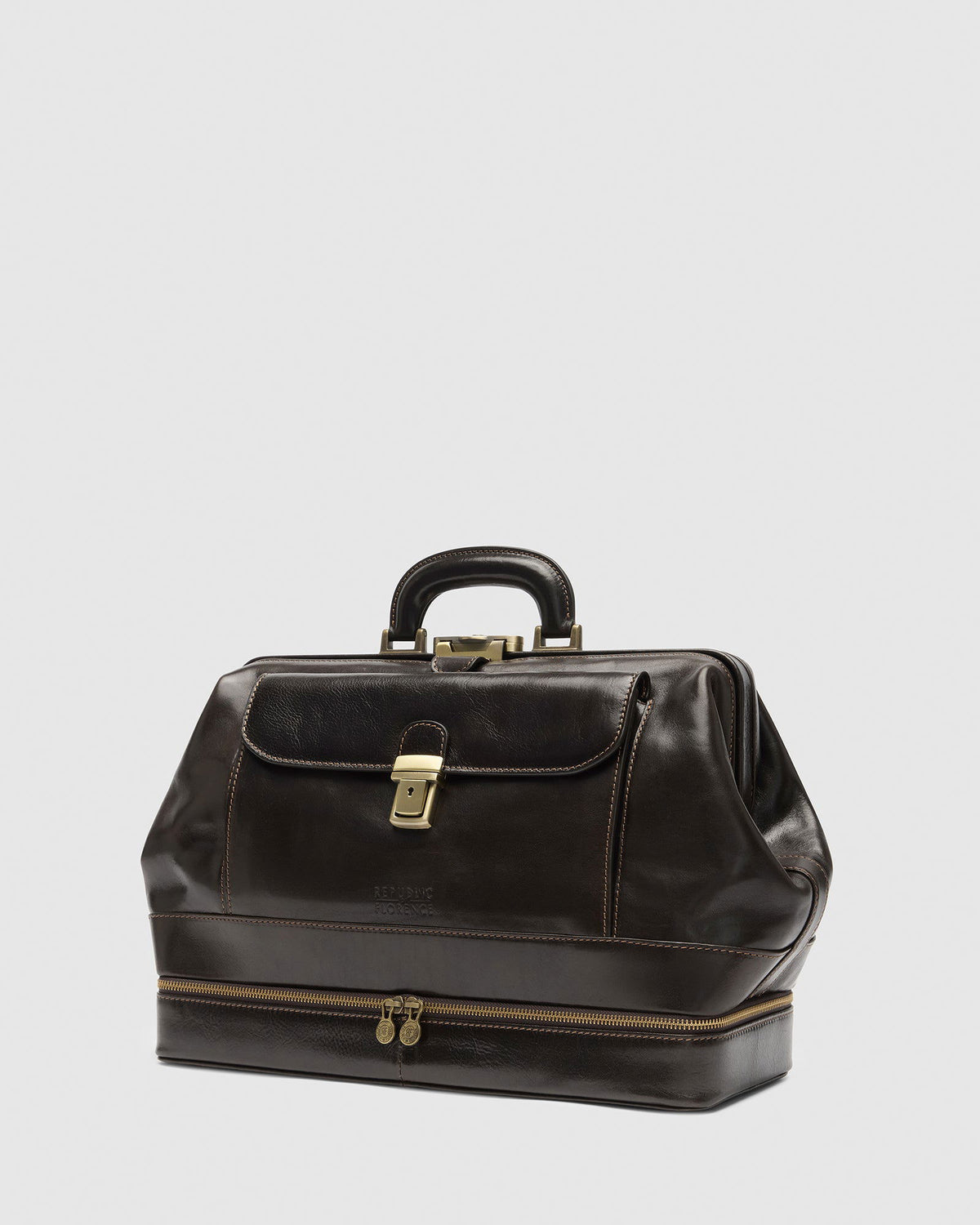 Hippocrates Matt Chocolate - Leather Doctor Bag - Republic of Florence