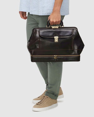 Hippocrates Matt Chocolate - Leather Doctor Bag - Republic of Florence