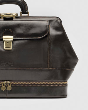 Hippocrates Matt Chocolate - Leather Doctor Bag - Republic of Florence