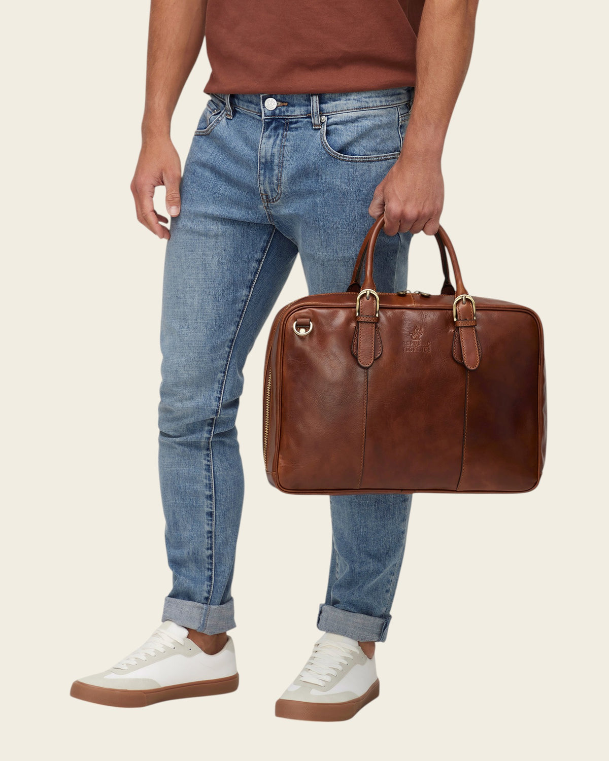 Madrid Earth - 16" Leather Briefcase