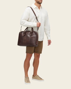 Madrid Espresso - 16" Leather Briefcase