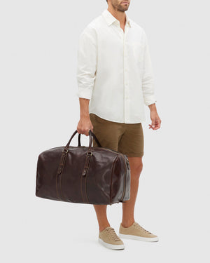 Marco Polo Matt Chocolate - Large Leather CarryAll - Republic of Florence