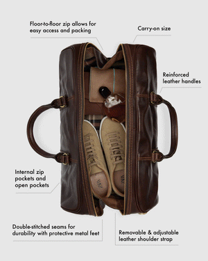 Marco Polo Matt Chocolate - Large Leather CarryAll - Republic of Florence