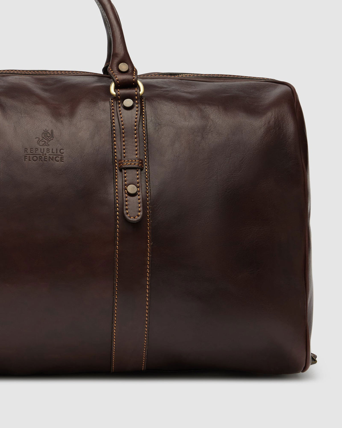 Marco Polo Matt Chocolate - Large Leather CarryAll - Republic of Florence