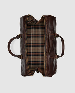 Marco Polo Matt Chocolate - Large Leather CarryAll - Republic of Florence