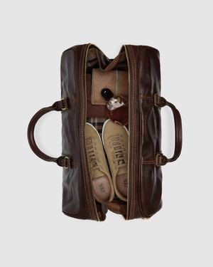 Marco Polo Matt Chocolate - Large Leather CarryAll - Republic of Florence
