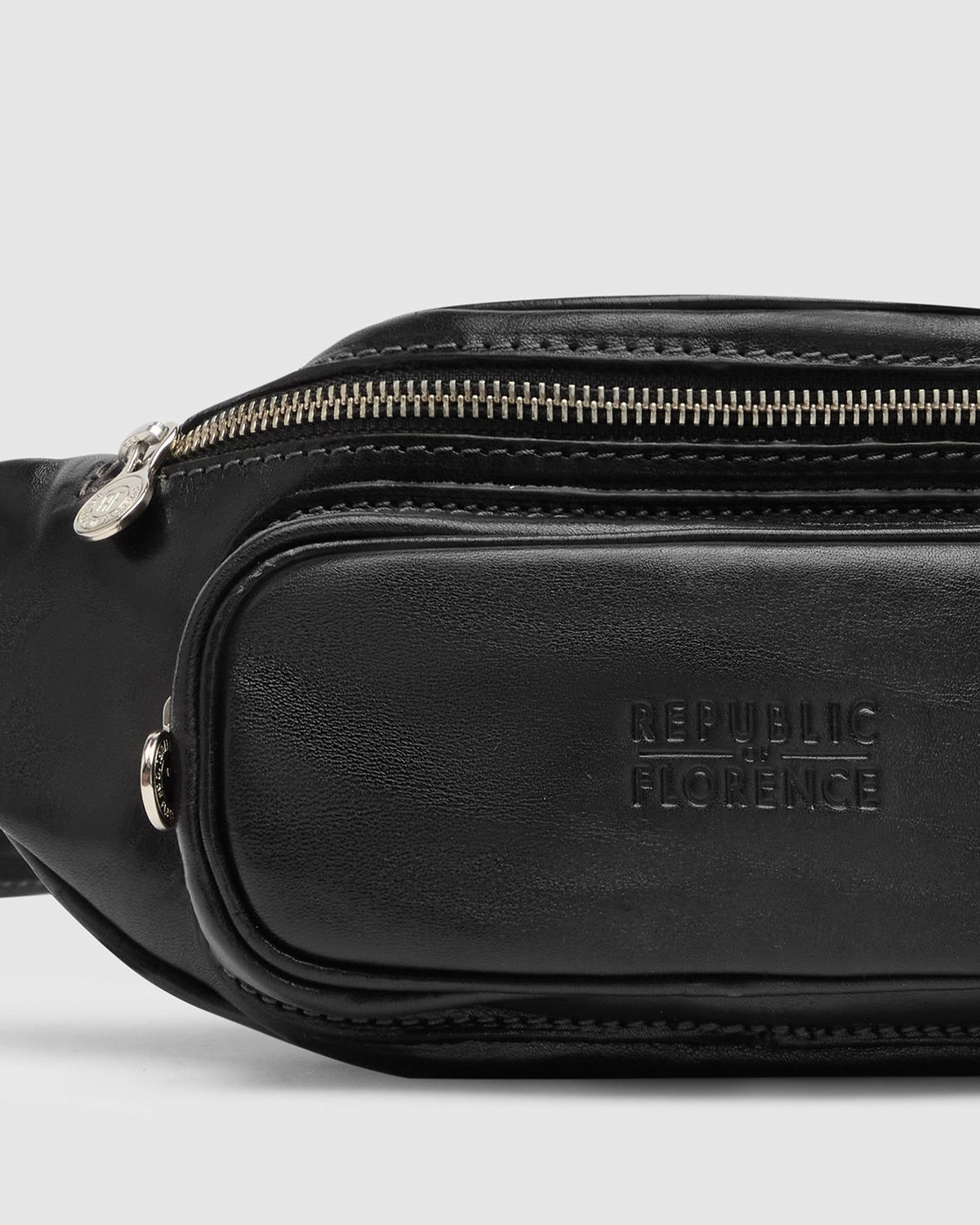 Marius Black - Front Sling leather Bag - Republic of Florence