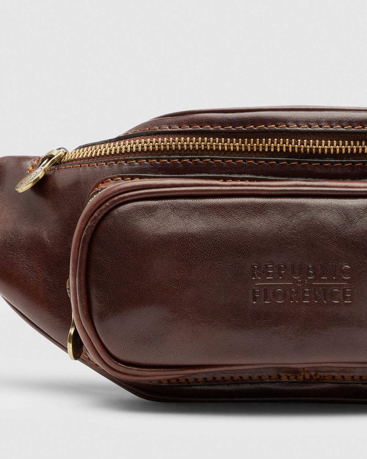 Marius Brown - Front Sling leather Bag - Republic of Florence