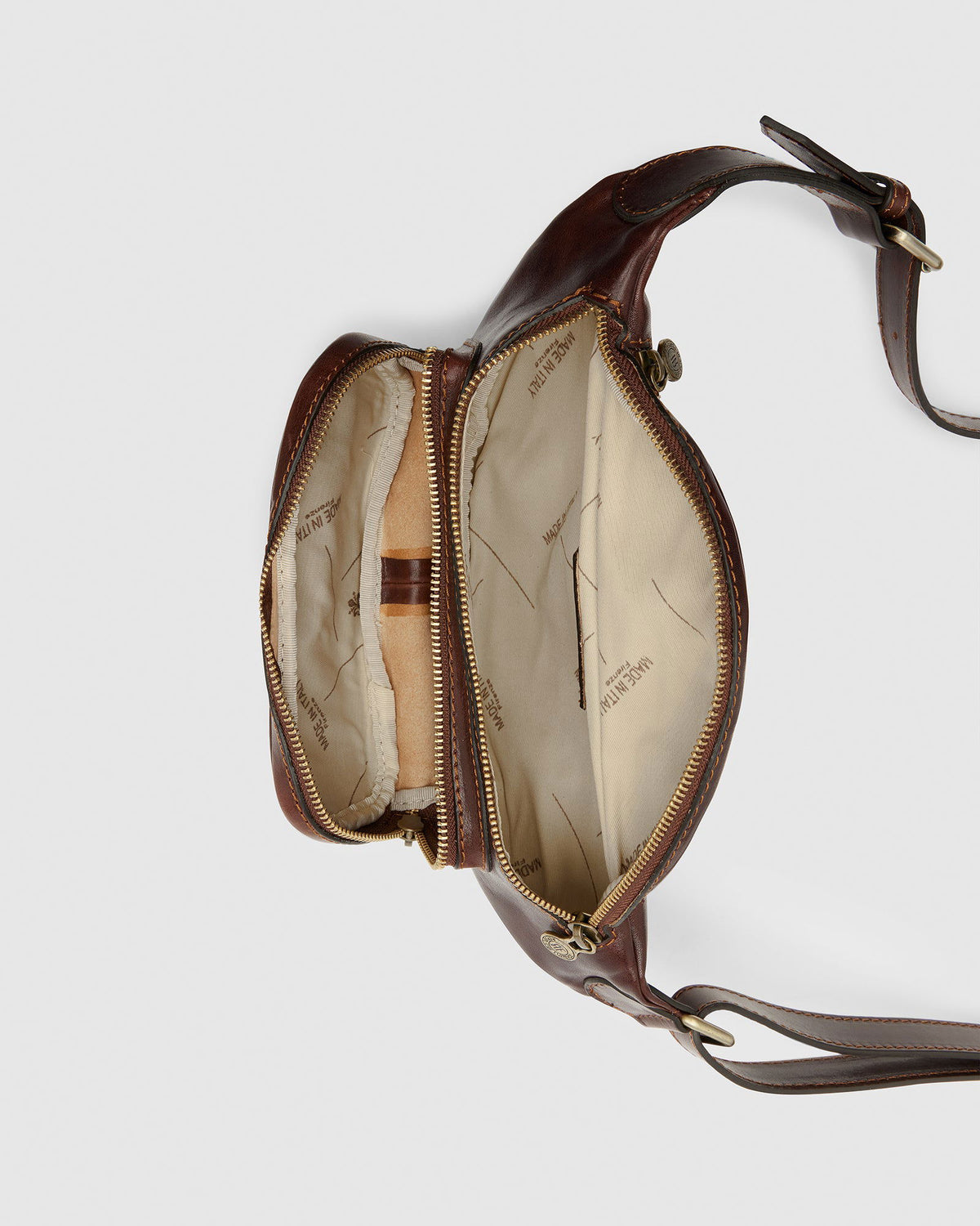 Marius Brown - Front Sling leather Bag - Republic of Florence