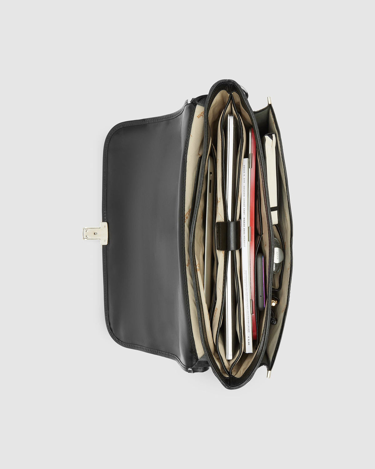 Milan Black - Leather Laptop Briefcase - Republic of Florence