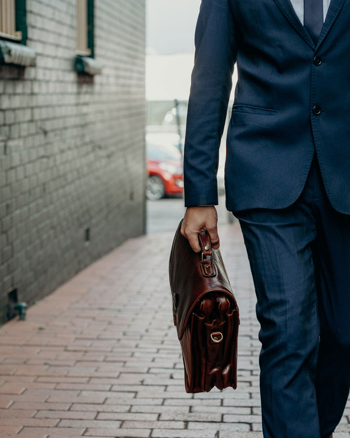Milan Brown - Leather Laptop Briefcase - Republic of Florence