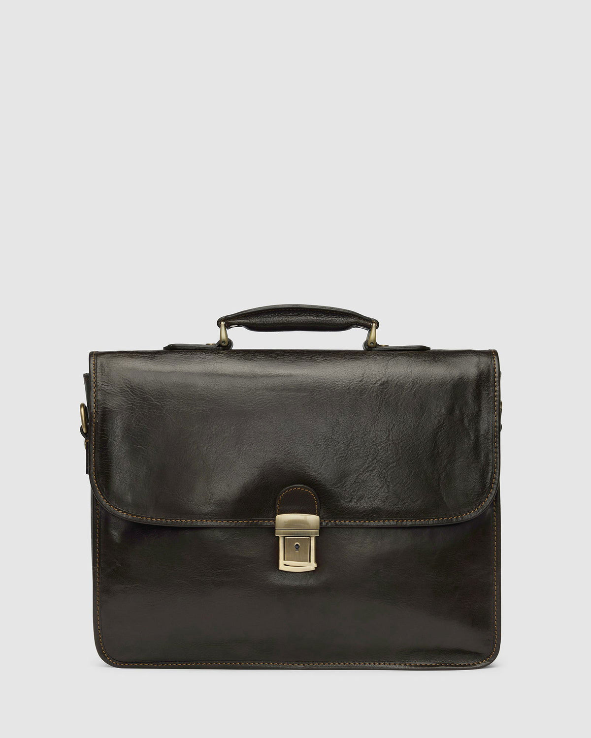 Milan Chocolate - Leather Laptop Briefcase - Republic of Florence