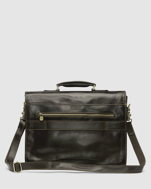 Milan Chocolate - Leather Laptop Briefcase - Republic of Florence