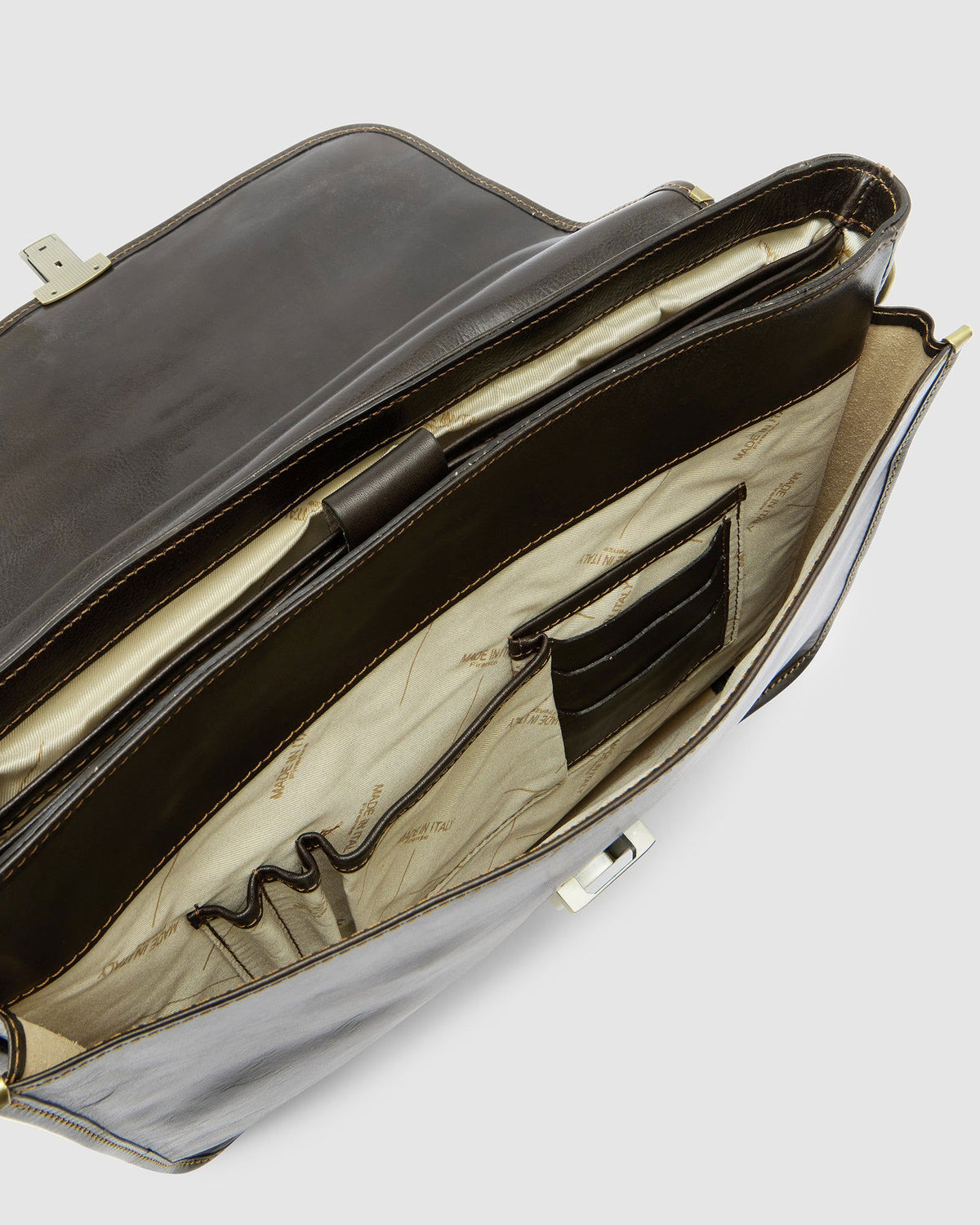 Milan Chocolate - Leather Laptop Briefcase - Republic of Florence