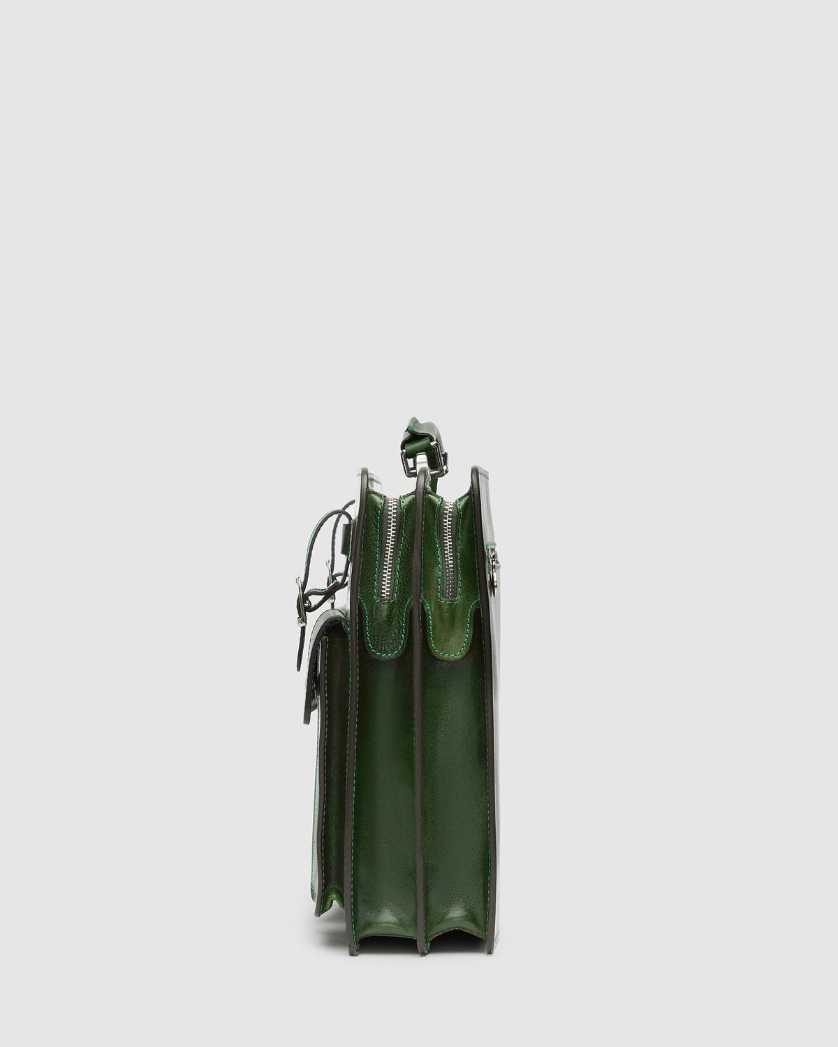 Munich Green - Double Compartment Leather Briefcase - Republic of Florence