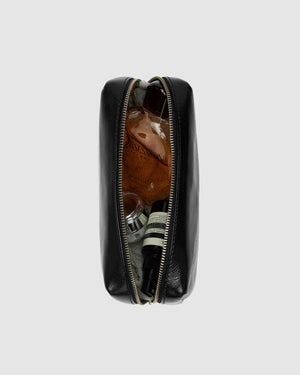 Otto Dopp Kit Black - Leather Toiletry Bag - Republic of Florence