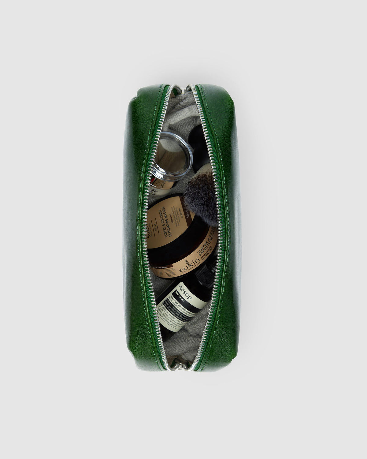 Otto Dopp Kit Green - Leather Toiletry Bag - Republic of Florence