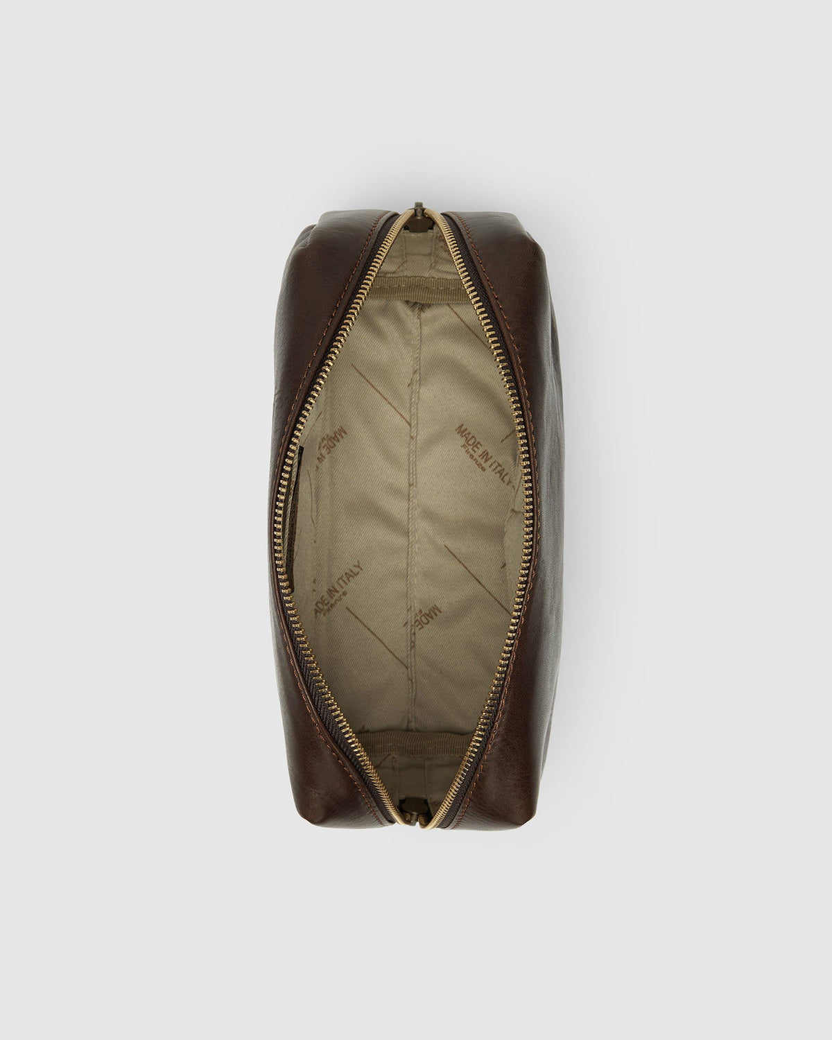 Otto Dopp Kit Matt Chocolate - Leather Toiletry Bag - Republic of Florence