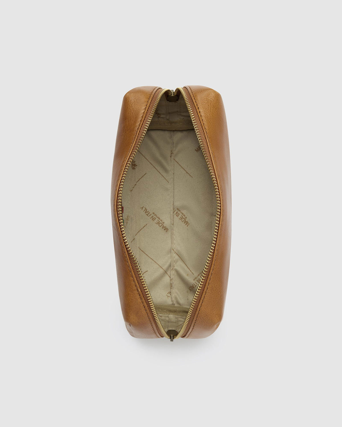Otto Dopp Kit Matt Tan - Leather Toiletry Bag - Republic of Florence