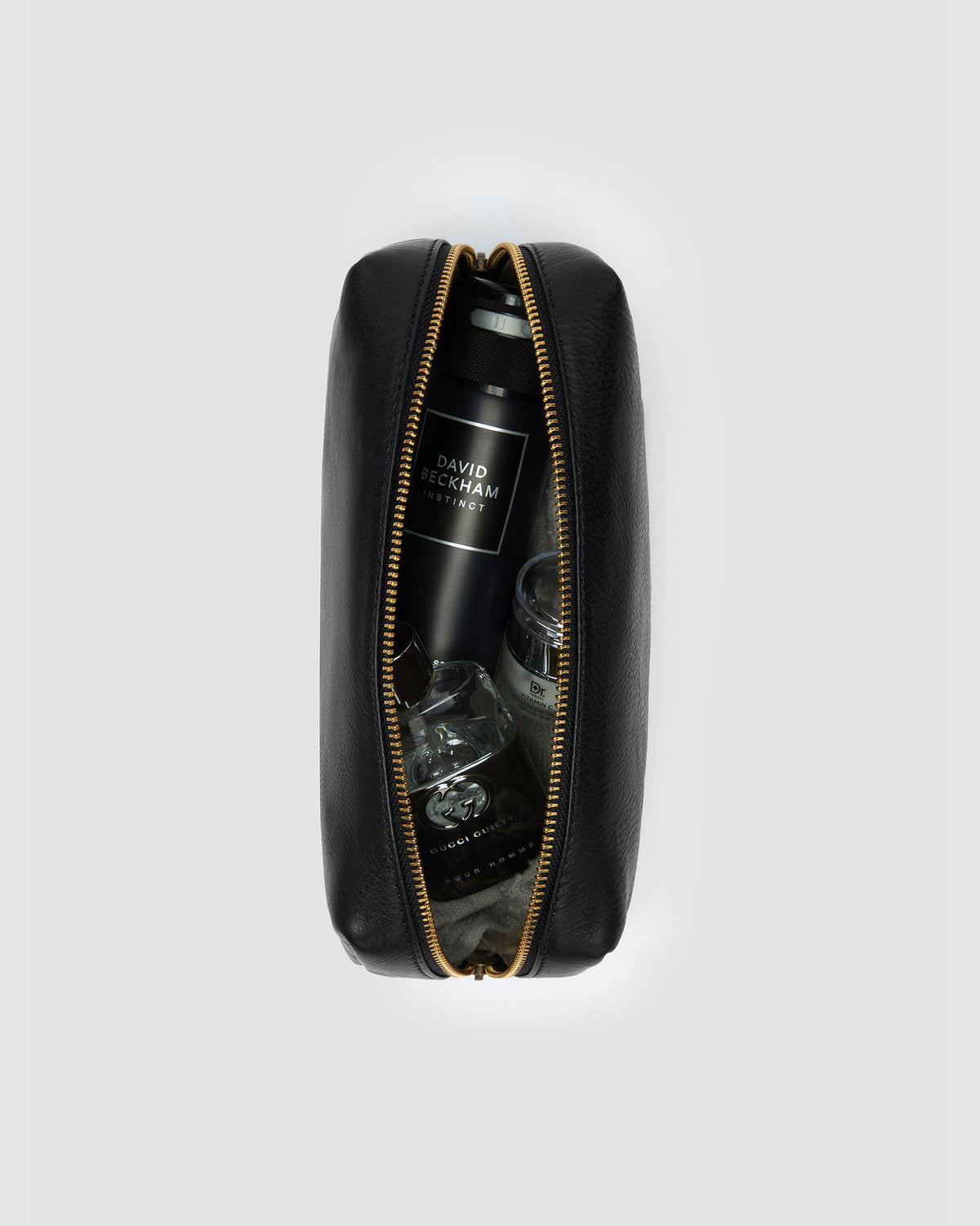 Otto Matt Black - Leather Toiletry Bag - Republic of Florence