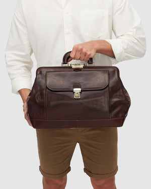 Panacea Brown - Leather Doctor Bag - Republic of Florence