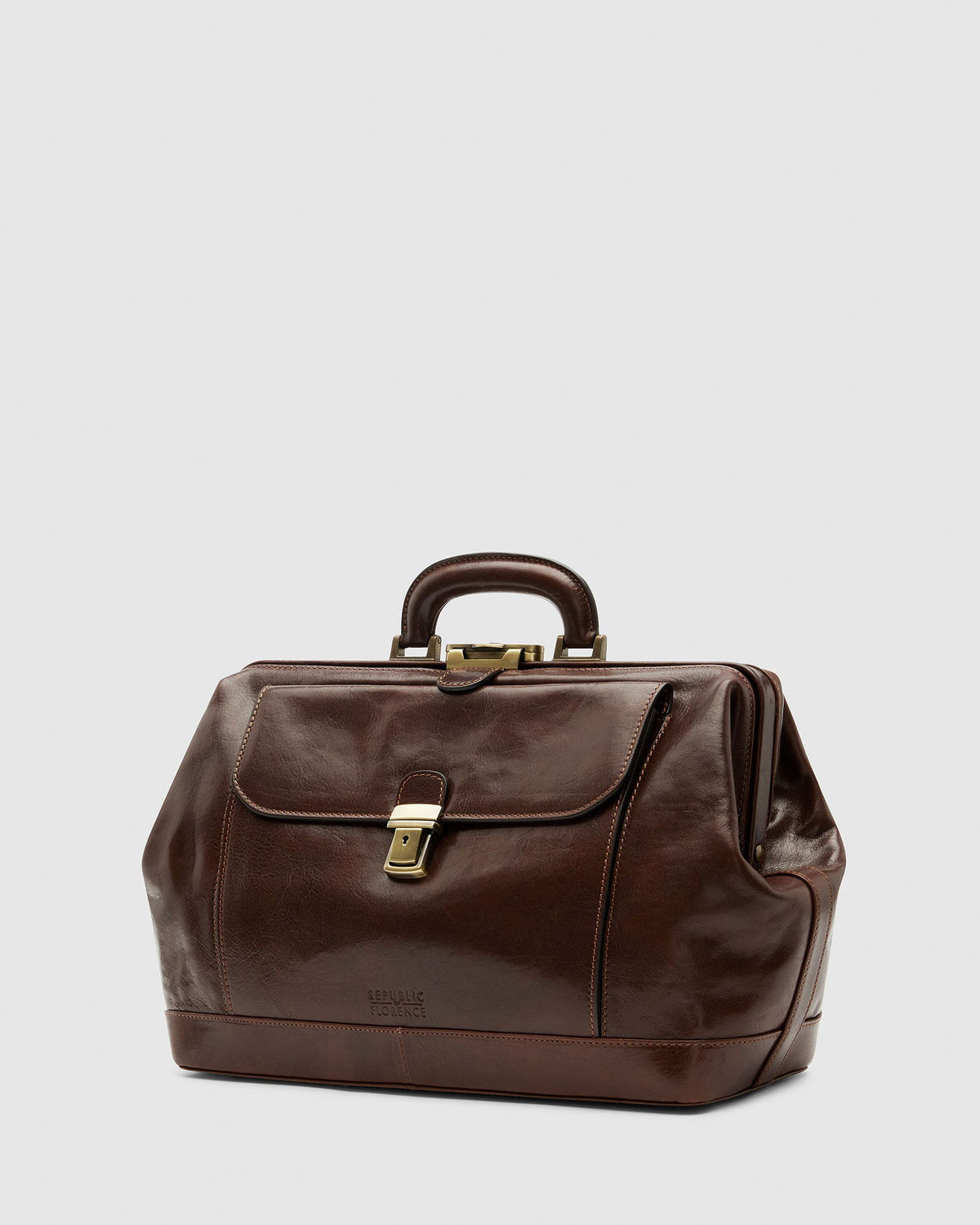 Panacea Brown - Leather Doctor Bag - Republic of Florence