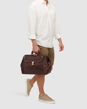 Panacea Brown - Leather Doctor Bag - Republic of Florence