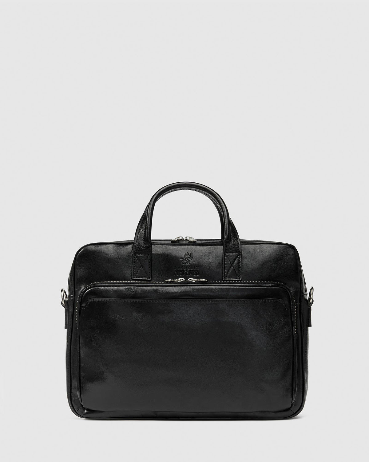 Pretoria Black - Leather Laptop Briefcase - Republic of Florence