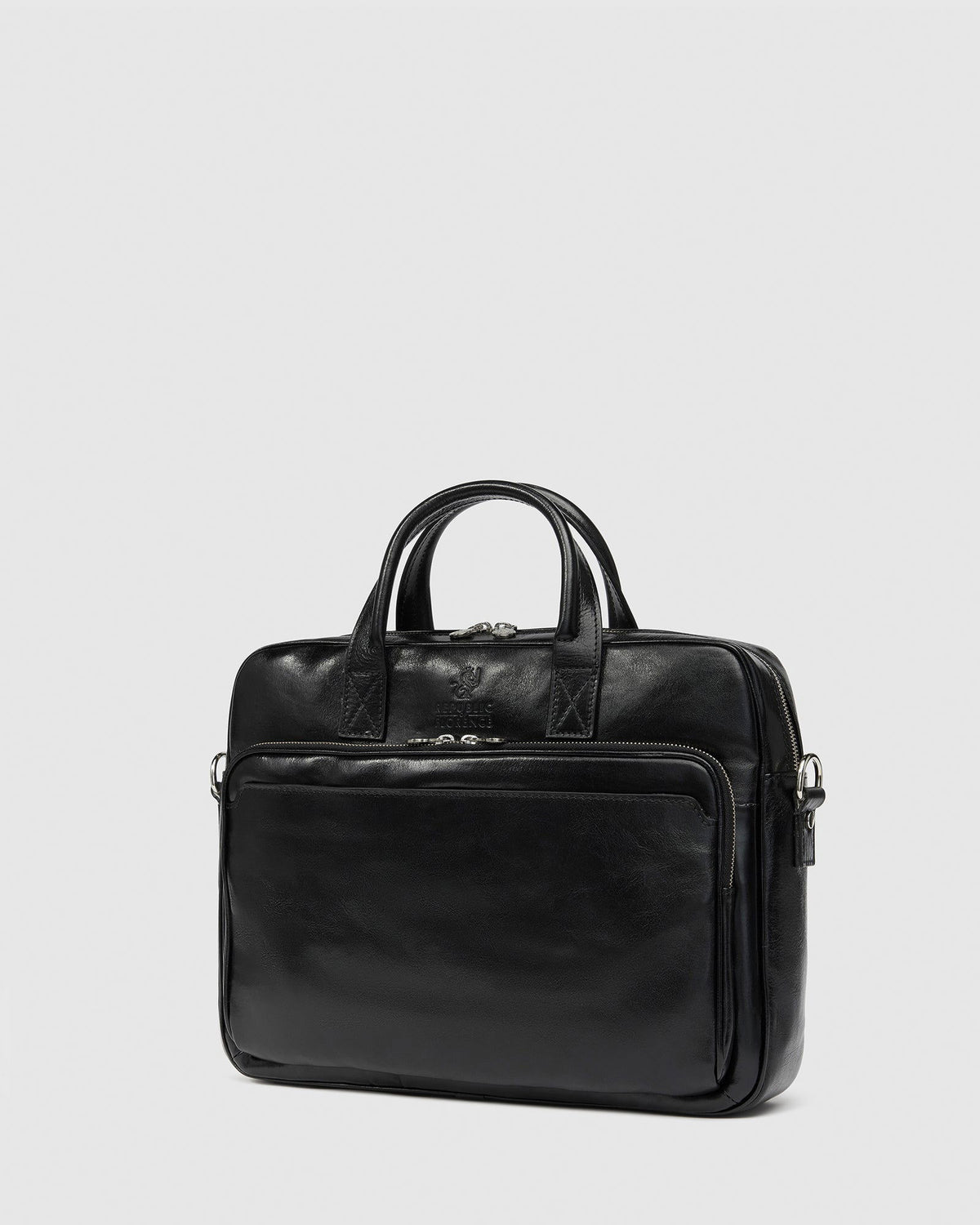 Pretoria Black - Leather Laptop Briefcase - Republic of Florence