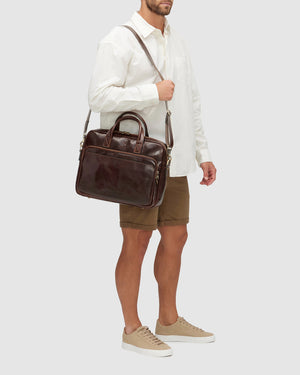 Pretoria Terra - 15" Leather Laptop Briefcase