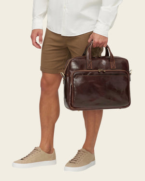Pretoria Terra - 15" Leather Laptop Briefcase