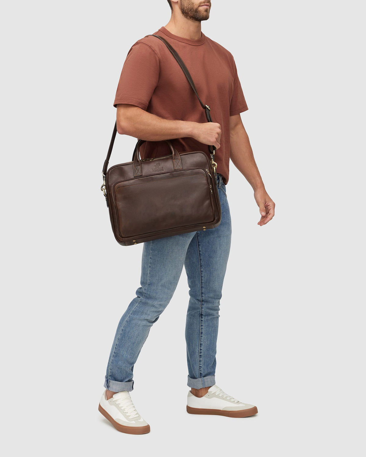 Pretoria Matt Chocolate - Leather Laptop Briefcase - Republic of Florence