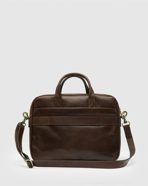 Pretoria Espresso - 15" Leather Laptop Briefcase