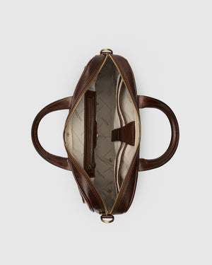 Pretoria Espresso - 15" Leather Laptop Briefcase