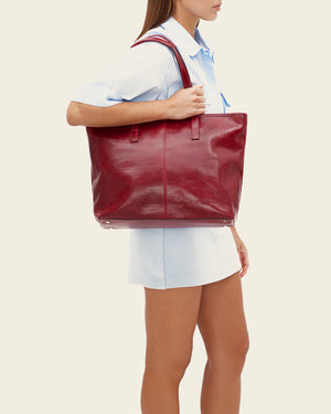 Beatrice Rosso - Leather Work Tote