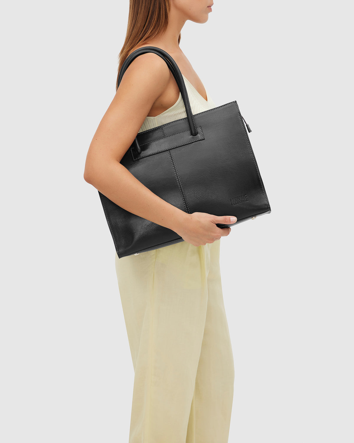 Florence Jet – Leather Work Tote