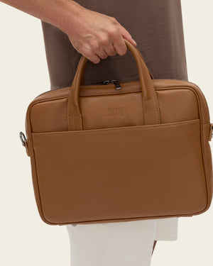 Glasgow Pebble Tan - 14" Leather Briefcase
