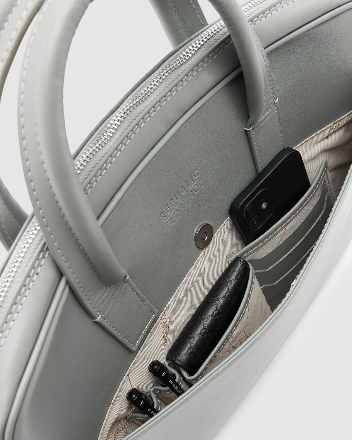 Glasgow Grey - 14" Leather Briefcase